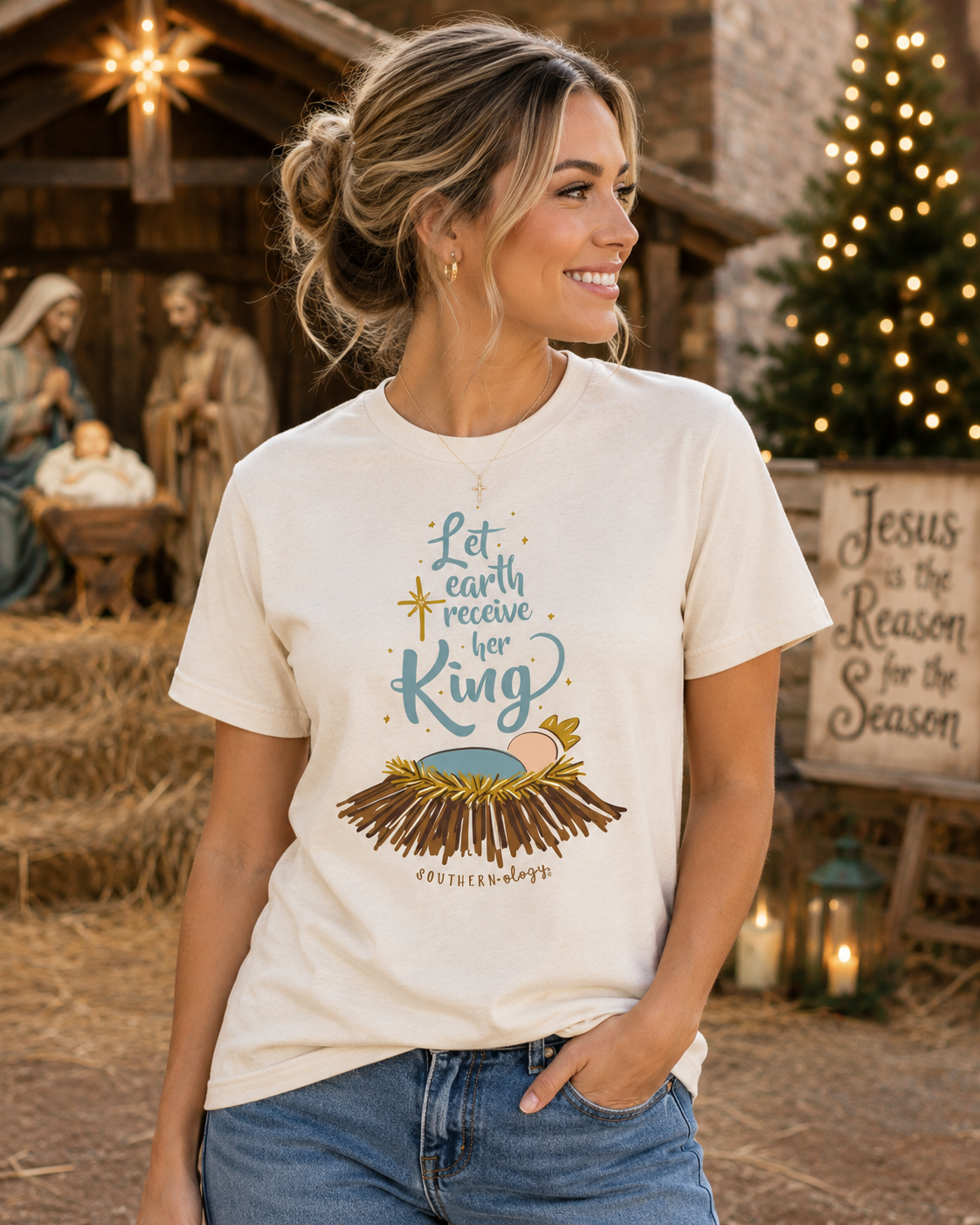 Southernology Let Earth Receive Her King Holiday Comfort Colors T-Shirt