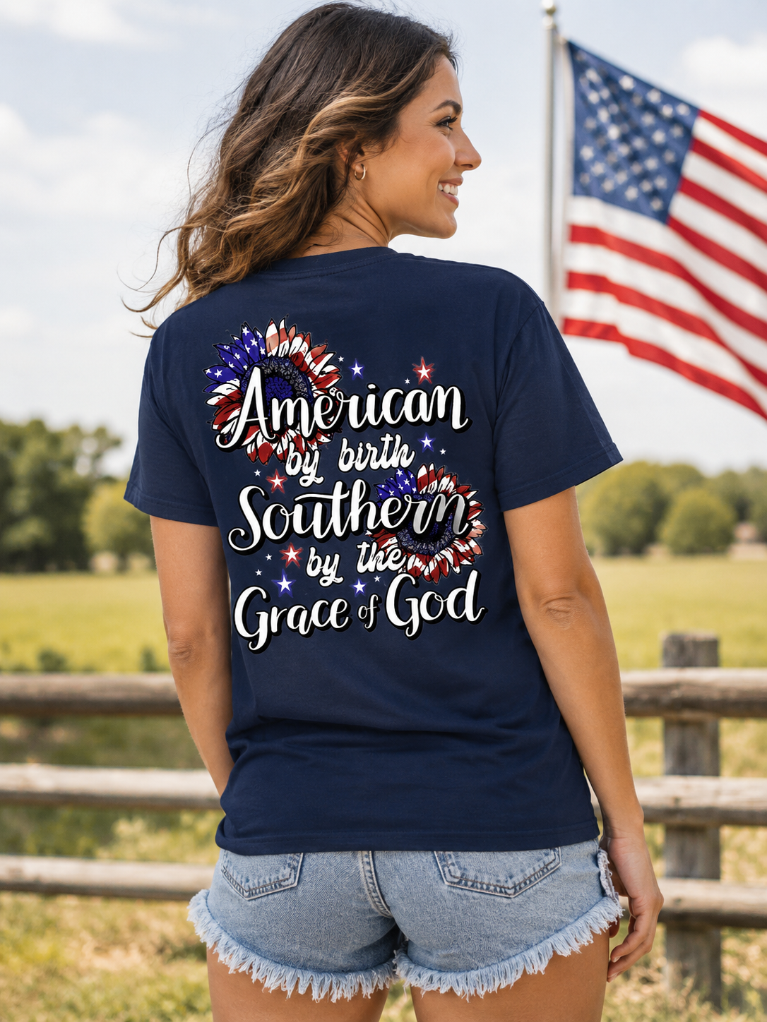 Southern Attitude USA Southern By The Grace Of God T-Shirt