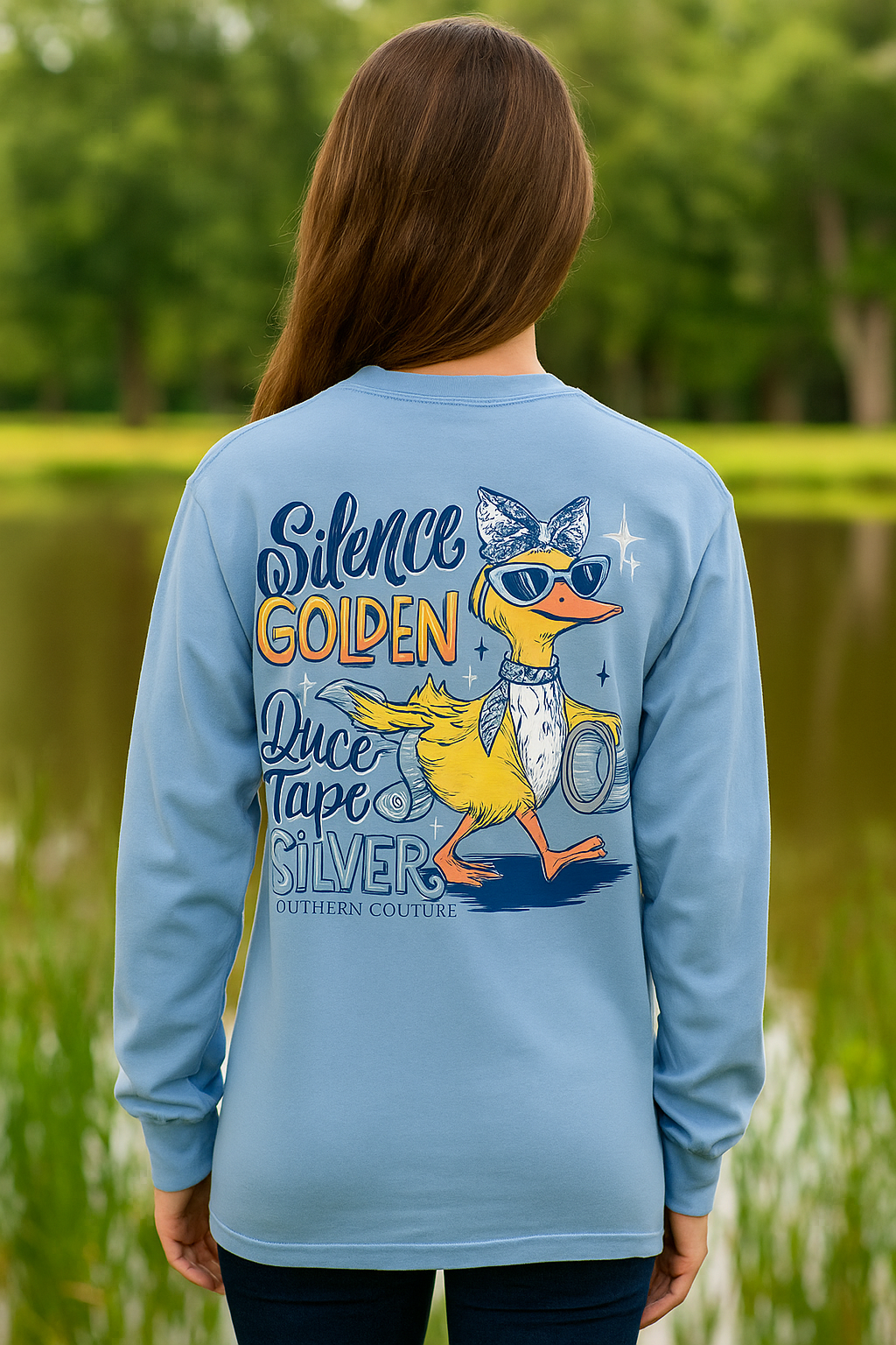 Southern Couture Classic Silence Is Golden Duck Long Sleeves T-Shirt - SimplyCuteTees