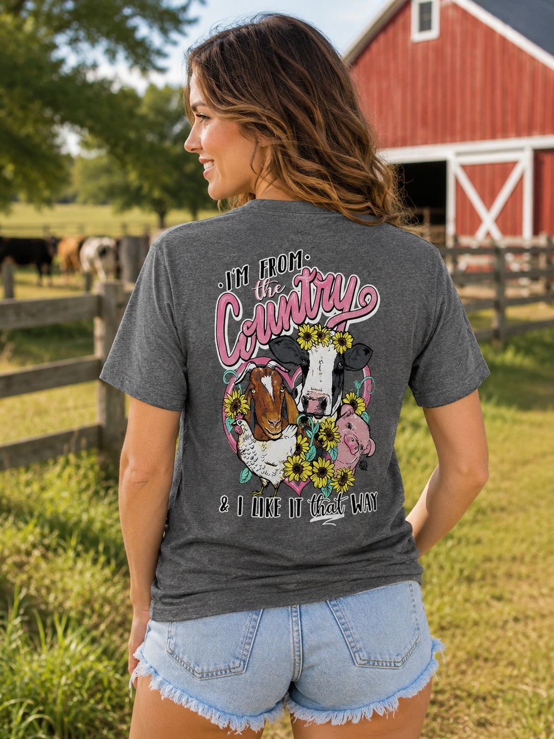 Girlie Girl Originals Preppy From The Country Farm Animals T-Shirt
