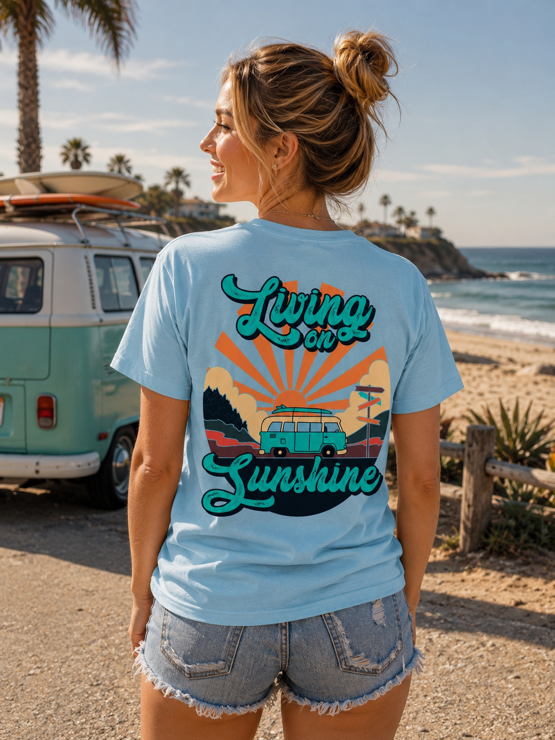 Southern Attitude Living on Sunshine Bus T-Shirt
