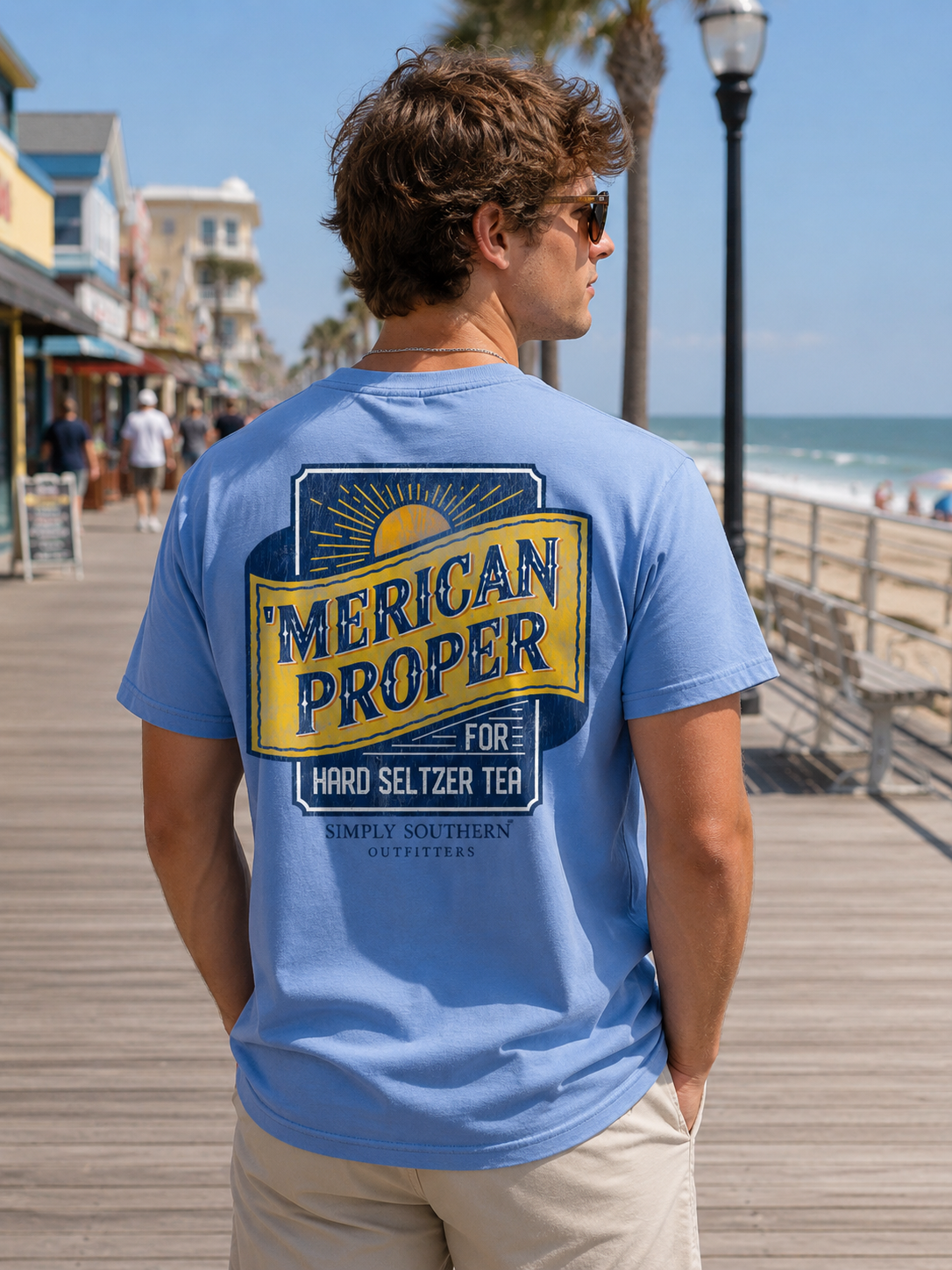 Simply Southern Merican Proper Tea Washed Sea Unisex T-Shirt