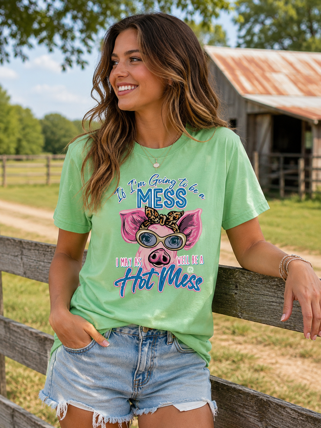Girlie Girl Originals Hot Mess Pig T-Shirt
