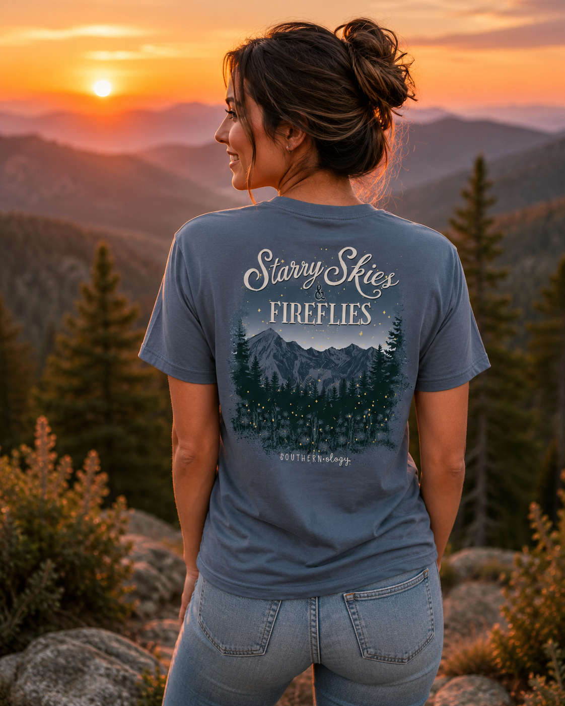 Southernology Starry Skies &amp; Fireflies Comfort Colors T-Shirt