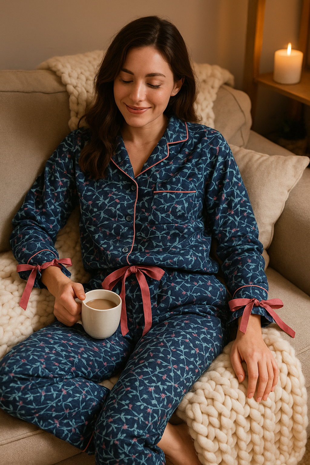 Simply Southern Ribbon PJ Pants &amp; Long Sleeve T-Shirt Set