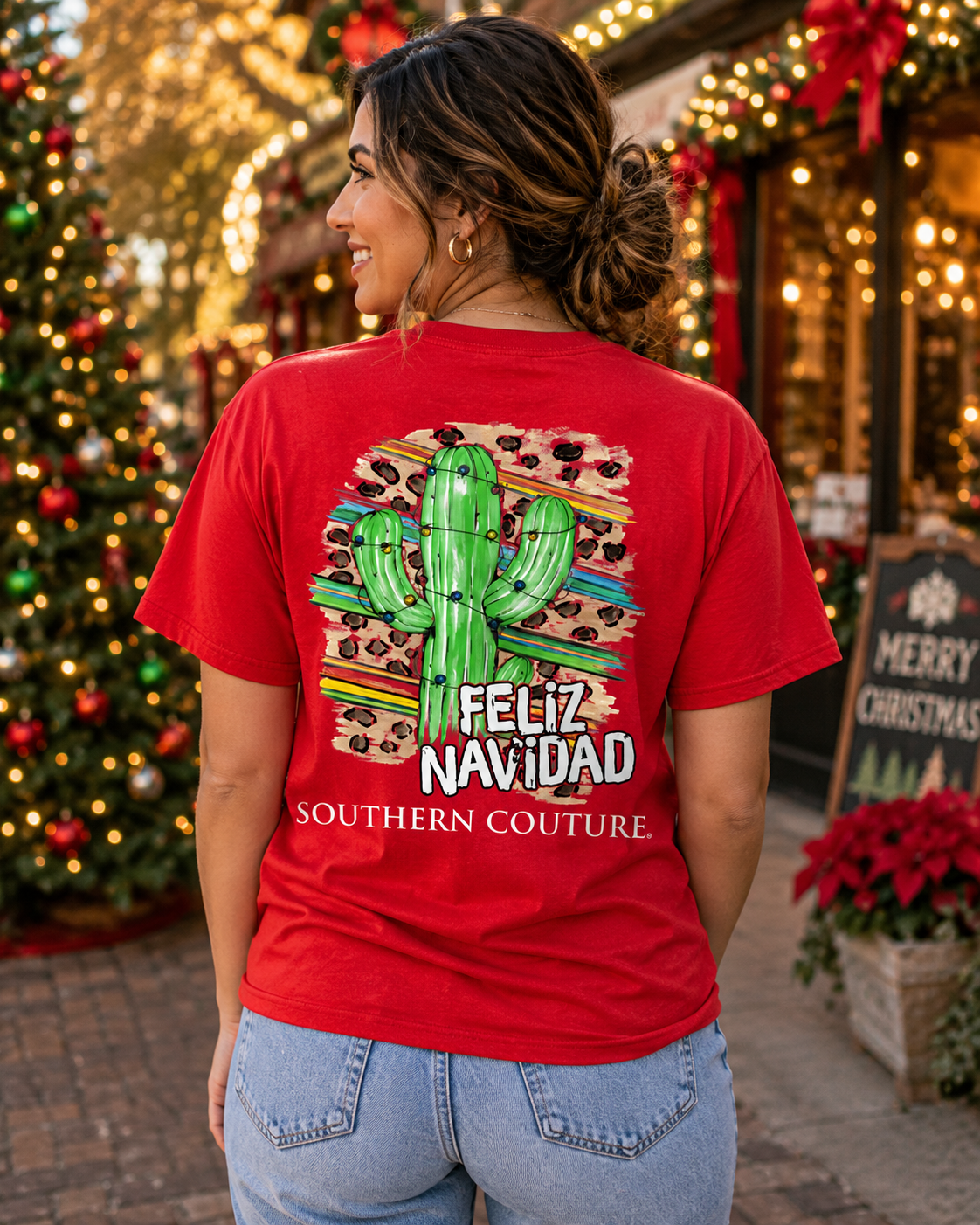 SALE Southern Couture Classic Feliz Navidad Holiday T-Shirt