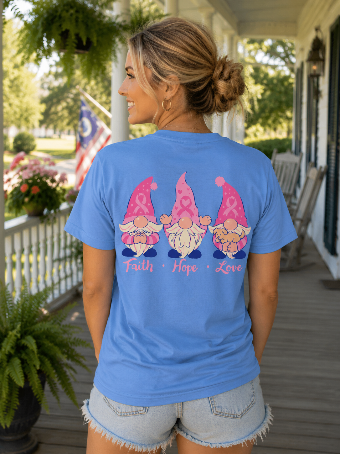 Southern Attitude Gnomes Breast Cancer T-Shirt