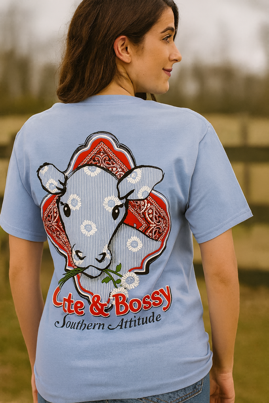 Southern Attitude Cute &amp; Bossy Cow T-Shirt