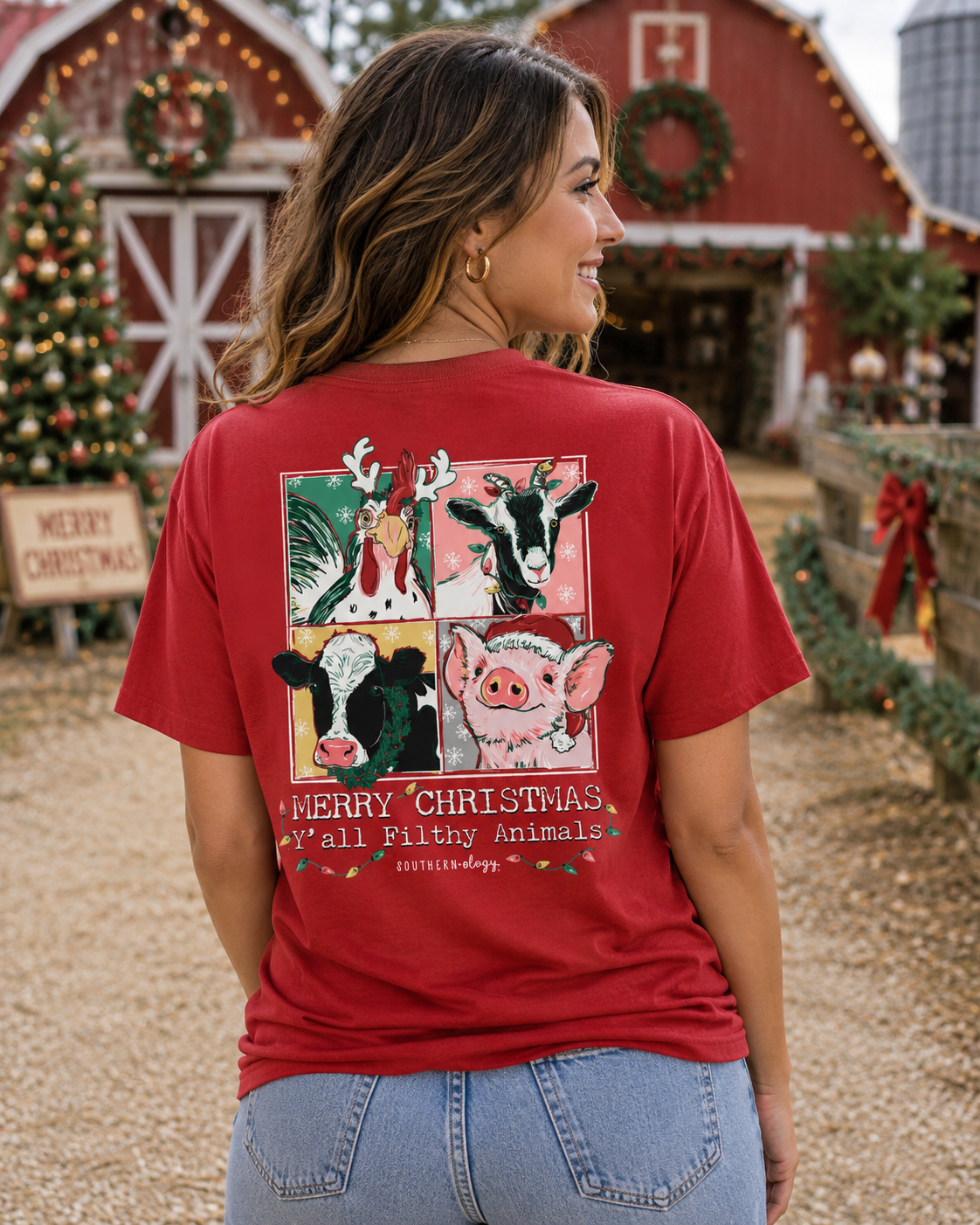 Southernology Filthy Animals Christmas Comfort Colors T-Shirt