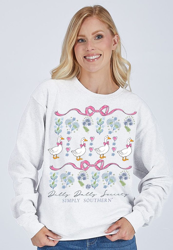 Simply Southern Dilly Dally Long Sleeve Crew Sweatshirt - SimplyCuteTees
