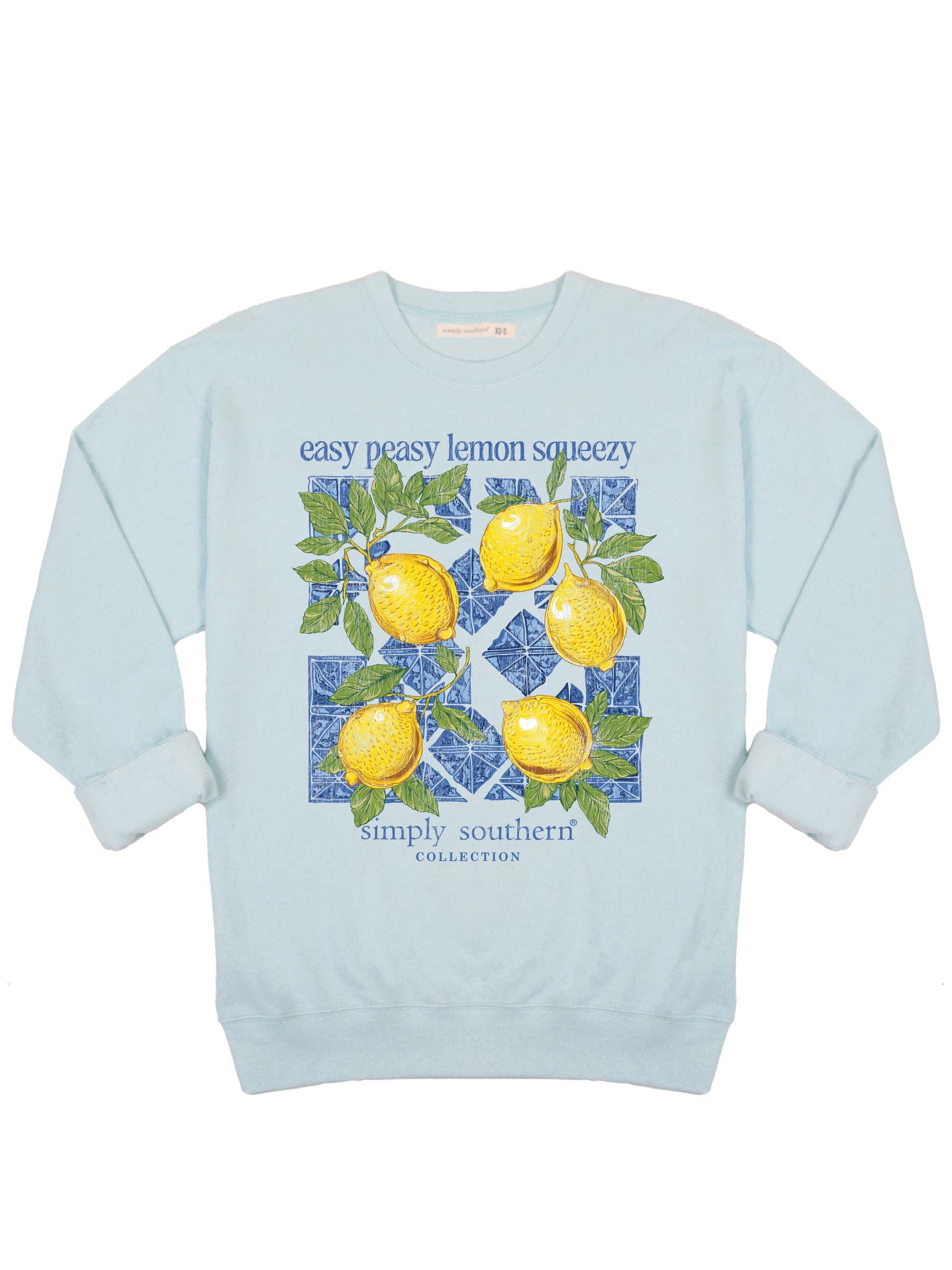 Simply Southern Lemon Long Sleeve Crew Sweatshirt - SimplyCuteTees