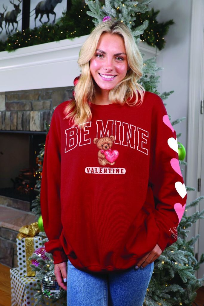 Simply Southern Be Mine Valentine Long Sleeve Crew Sweatshirt - SimplyCuteTees