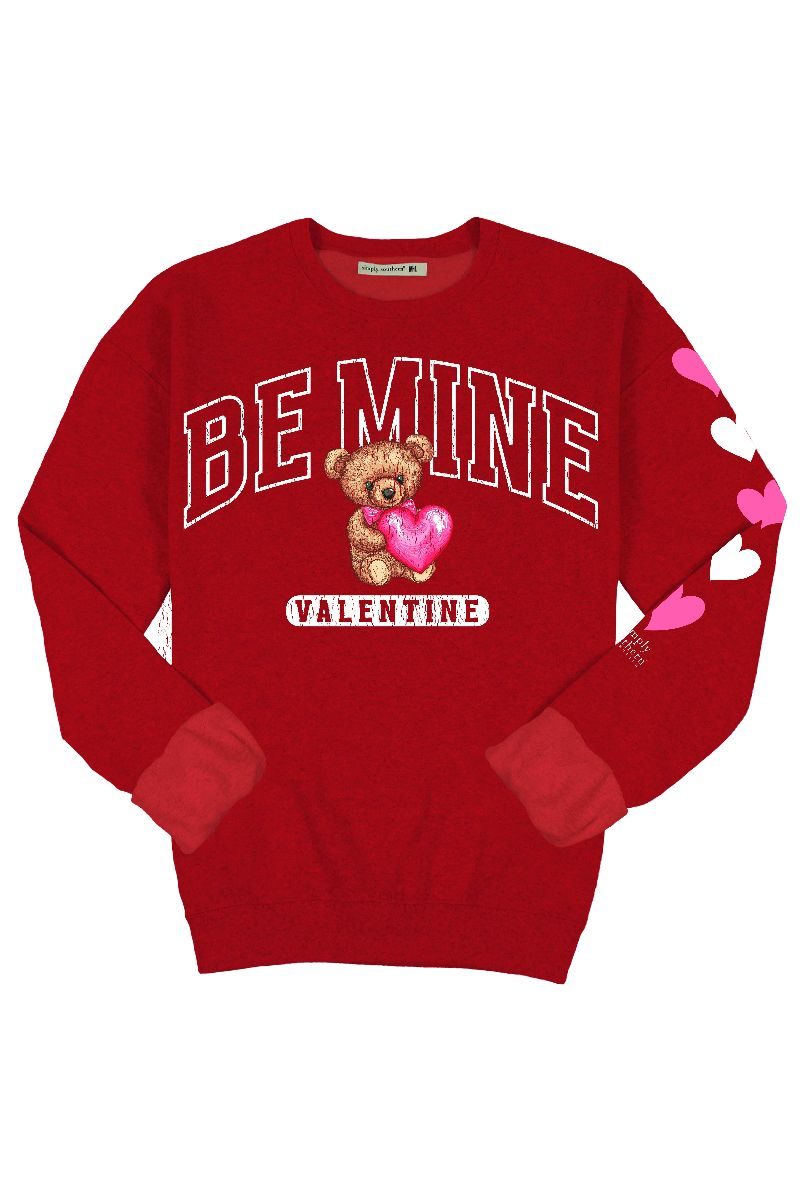 Simply Southern Be Mine Valentine Long Sleeve Crew Sweatshirt - SimplyCuteTees