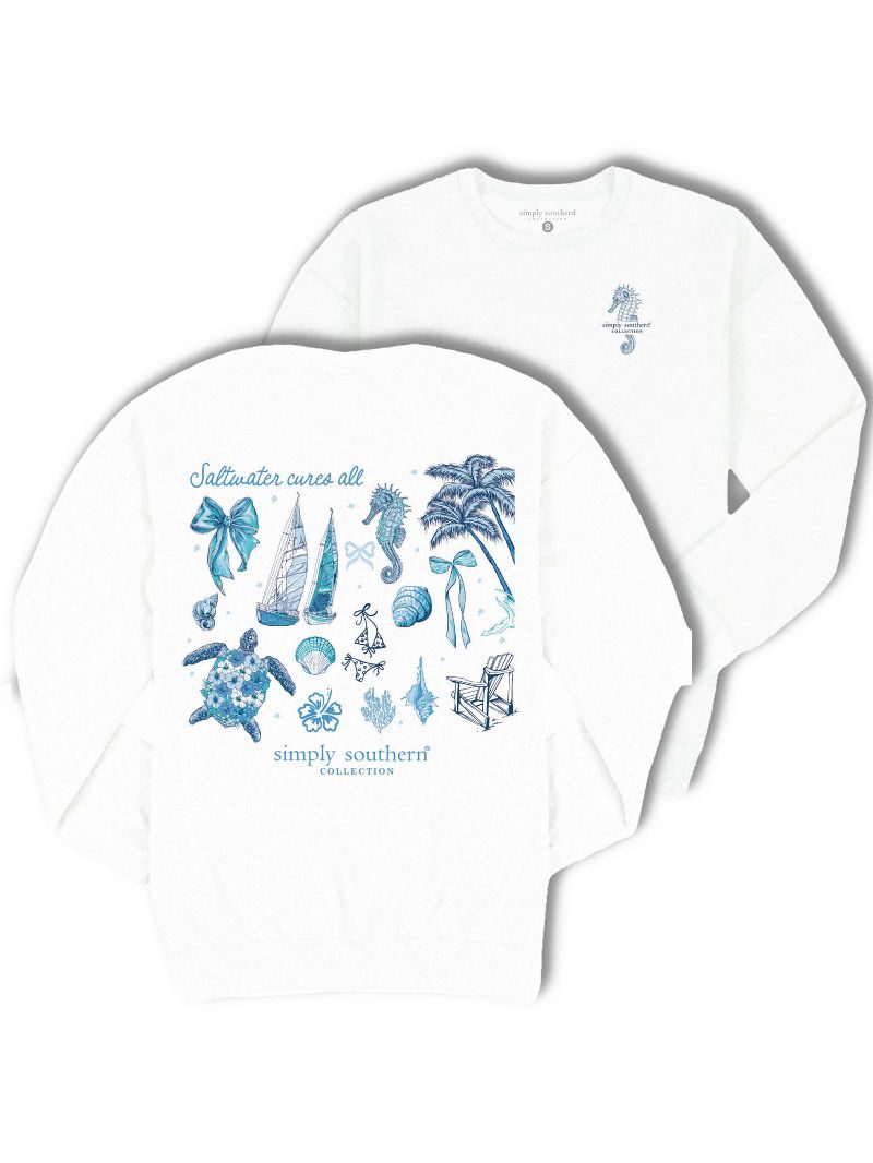 Simply Southern Salty Long Sleeve Crew Sweatshirt - SimplyCuteTees