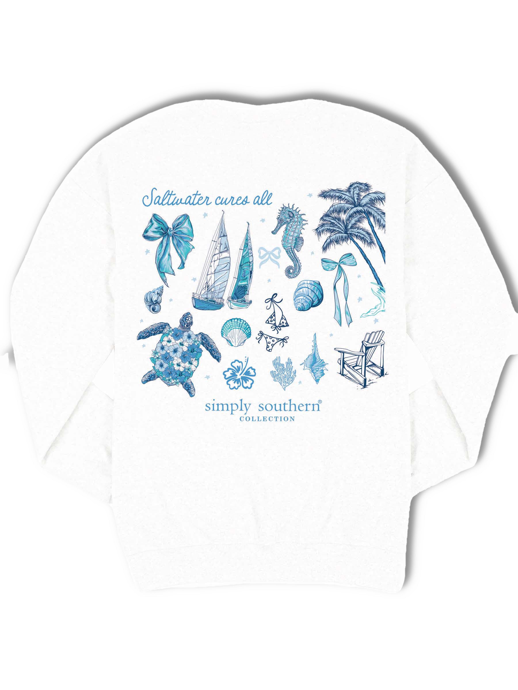 Simply Southern Salty Long Sleeve Crew Sweatshirt - SimplyCuteTees
