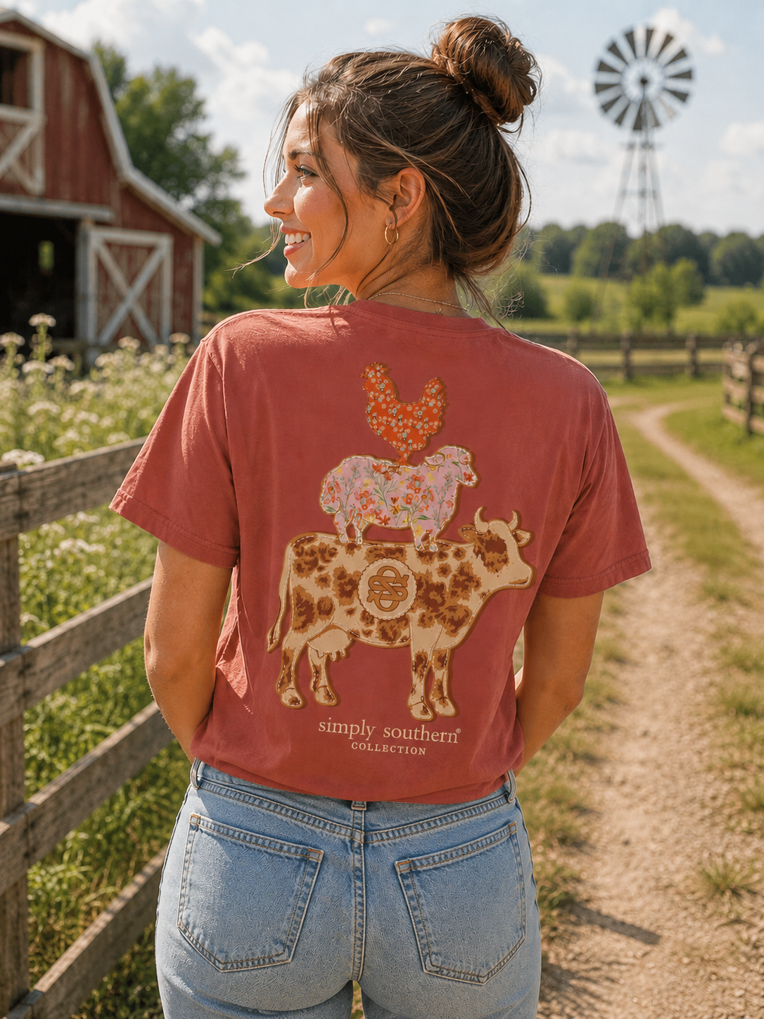 Simply Southern Farm Patterns Maple T-Shirt