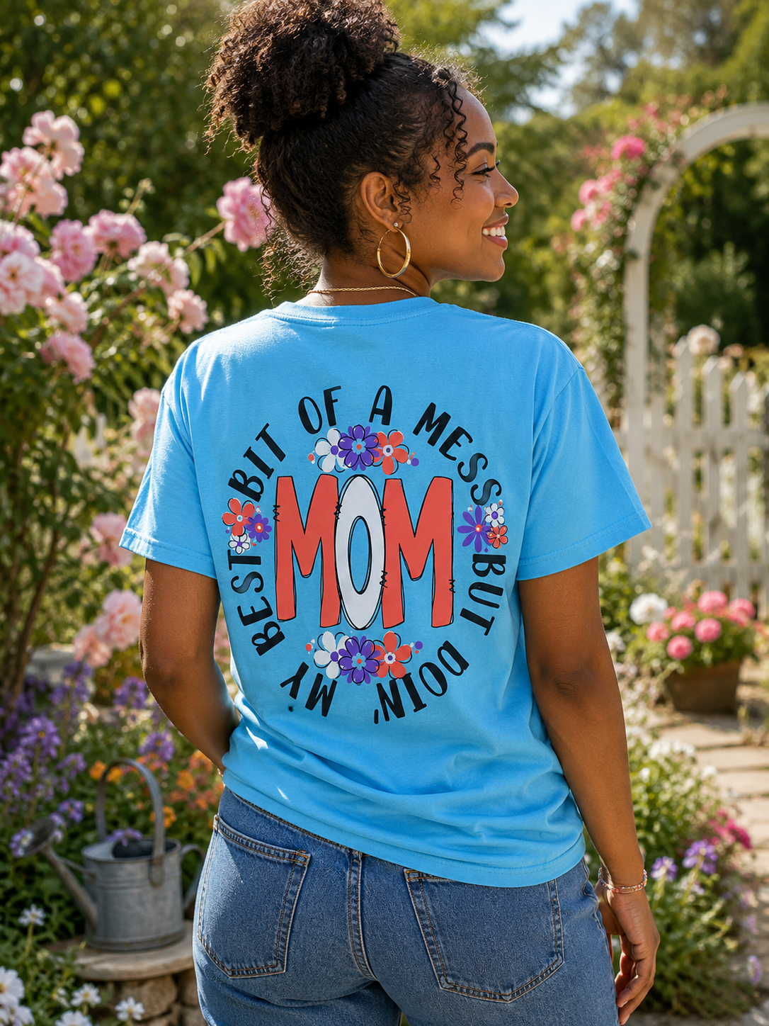 Southern Chics Bit Of A Mess Mom Comfort Colors T-Shirt