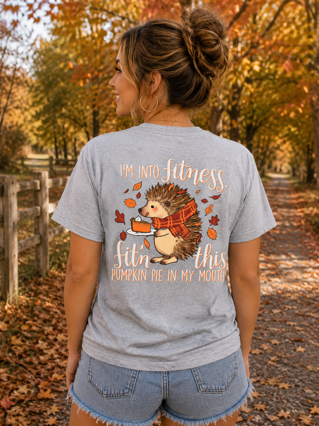 Southern Attitude Fitness Pumpkin Pie Hedgehog Fall T-Shirt