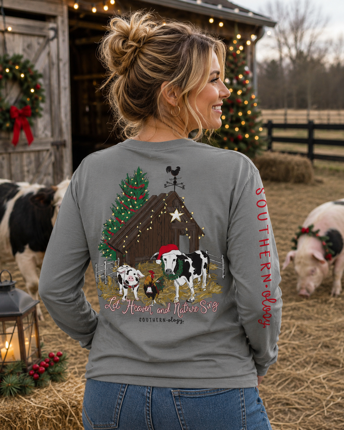 Southernology Heaven and Nature Sing Holiday Comfort Colors Long Sleeve T-Shirt