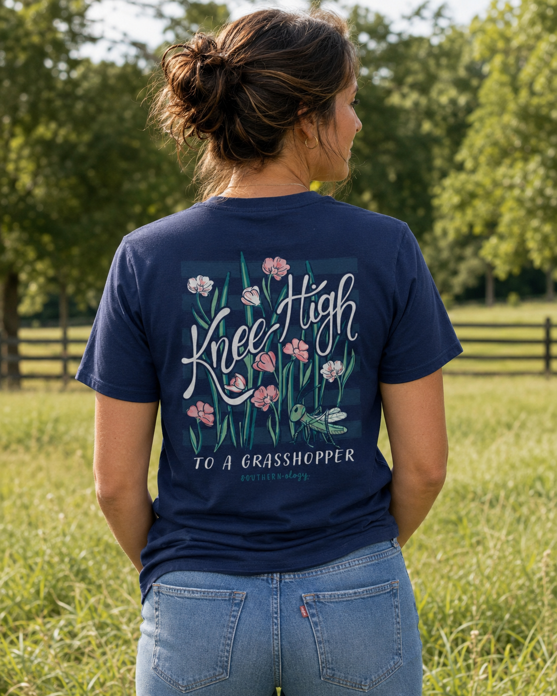 Southernology Floral Knee High Comfort Colors T-Shirt