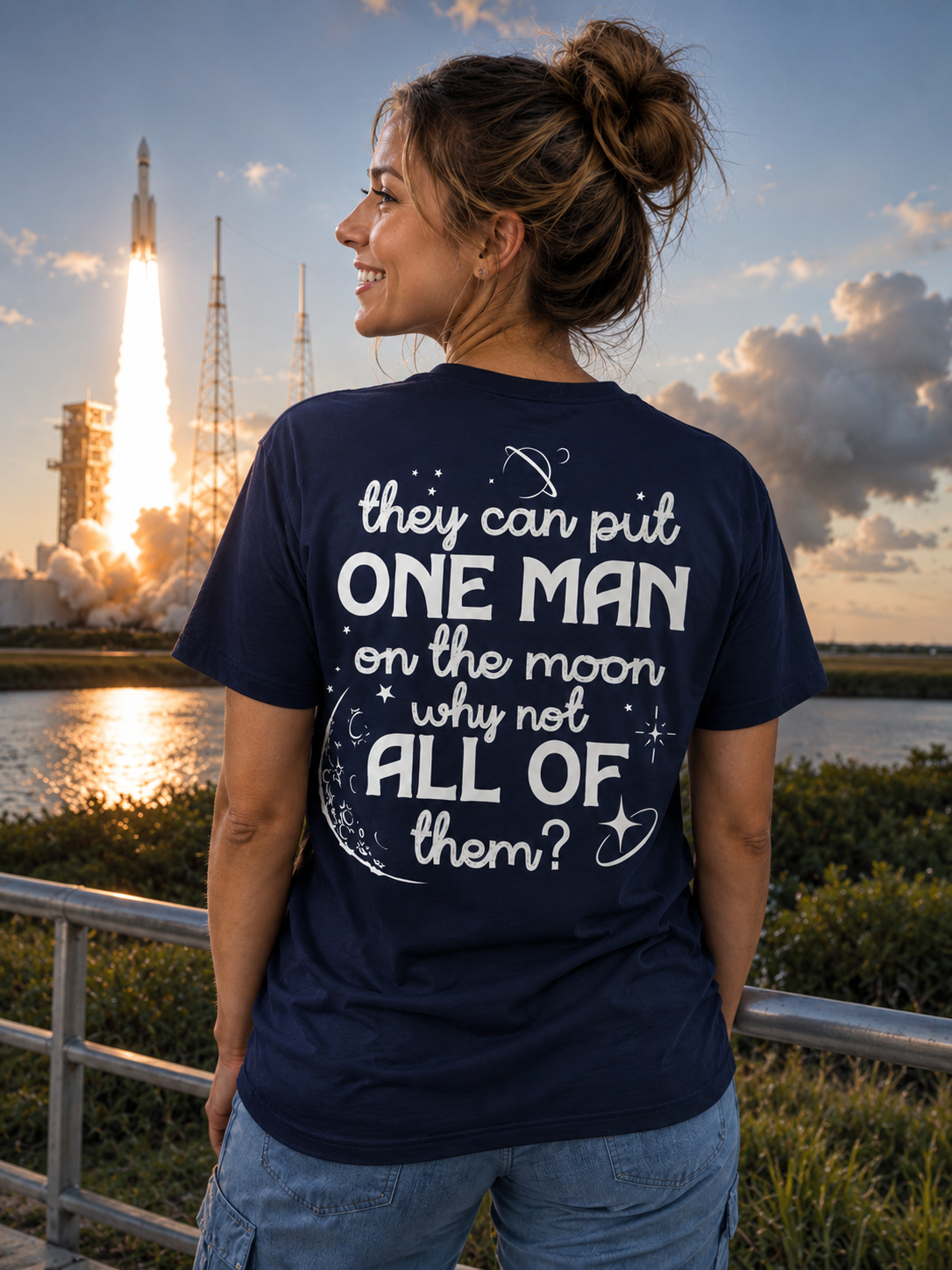 Southern Attitude Man on the Moon T-Shirt