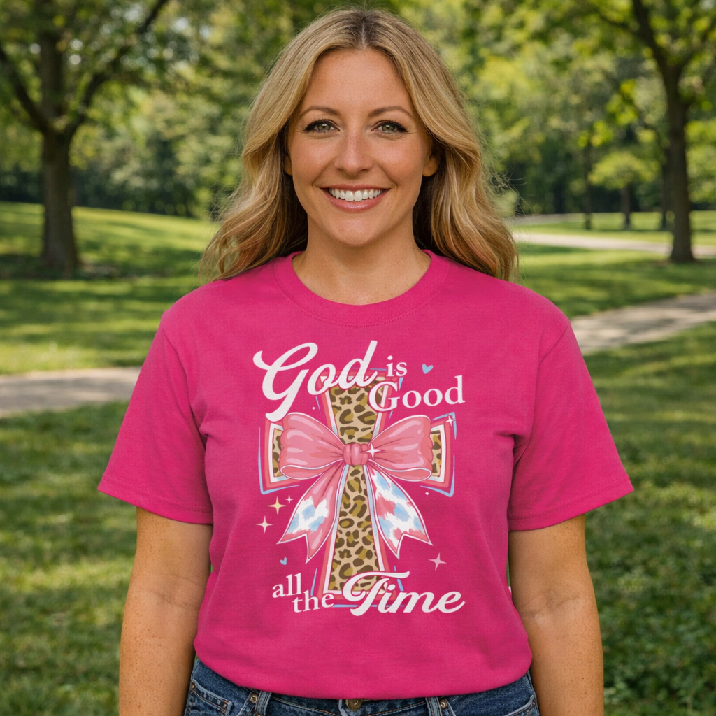 Girlie Girl Lulu Mac God Is Good Cross Canvas T-Shirt - SimplyCuteTees