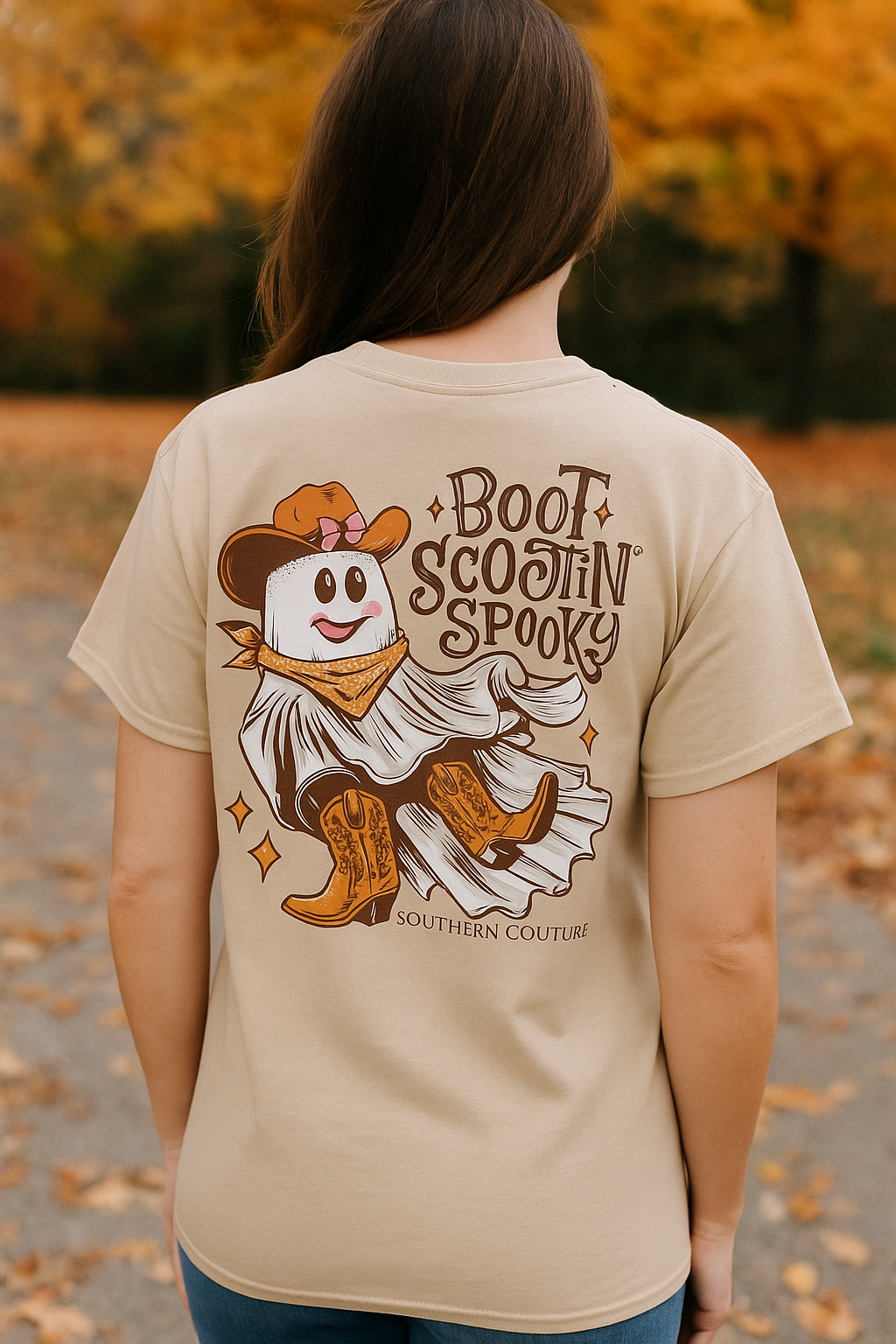 Southern Couture Classic Boot Scootin Spooky Fall T-Shirt - SimplyCuteTees