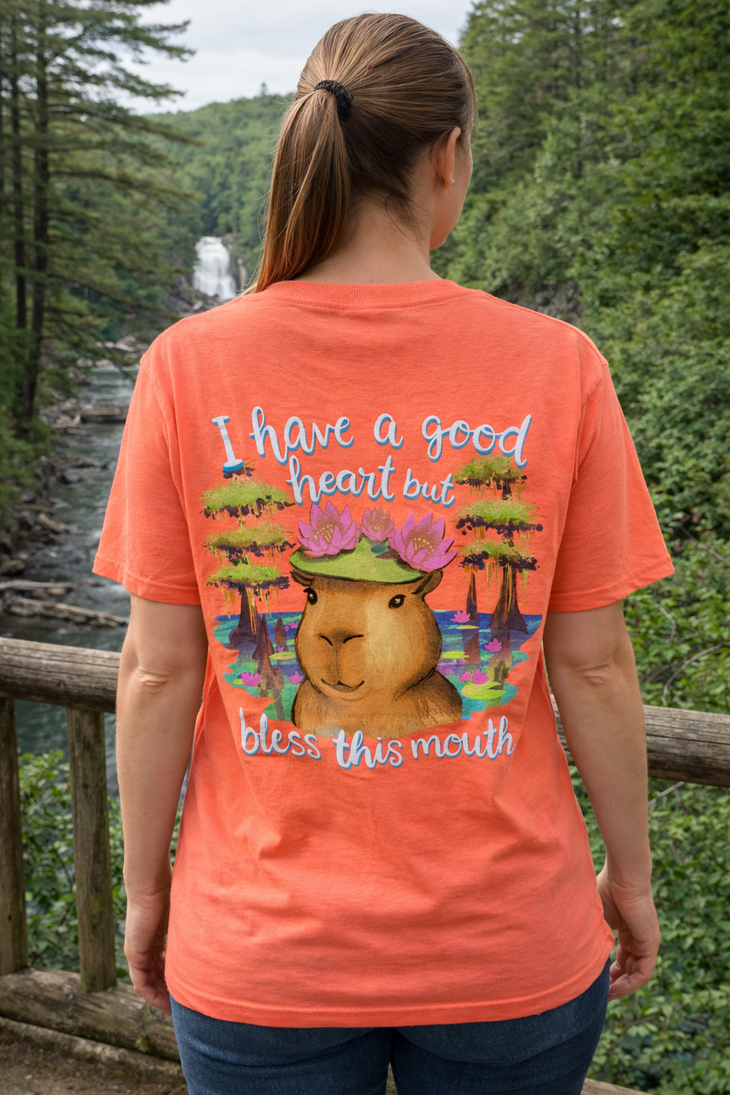 Southern Attitude Capybara Bless This Mouth T-Shirt - SimplyCuteTees