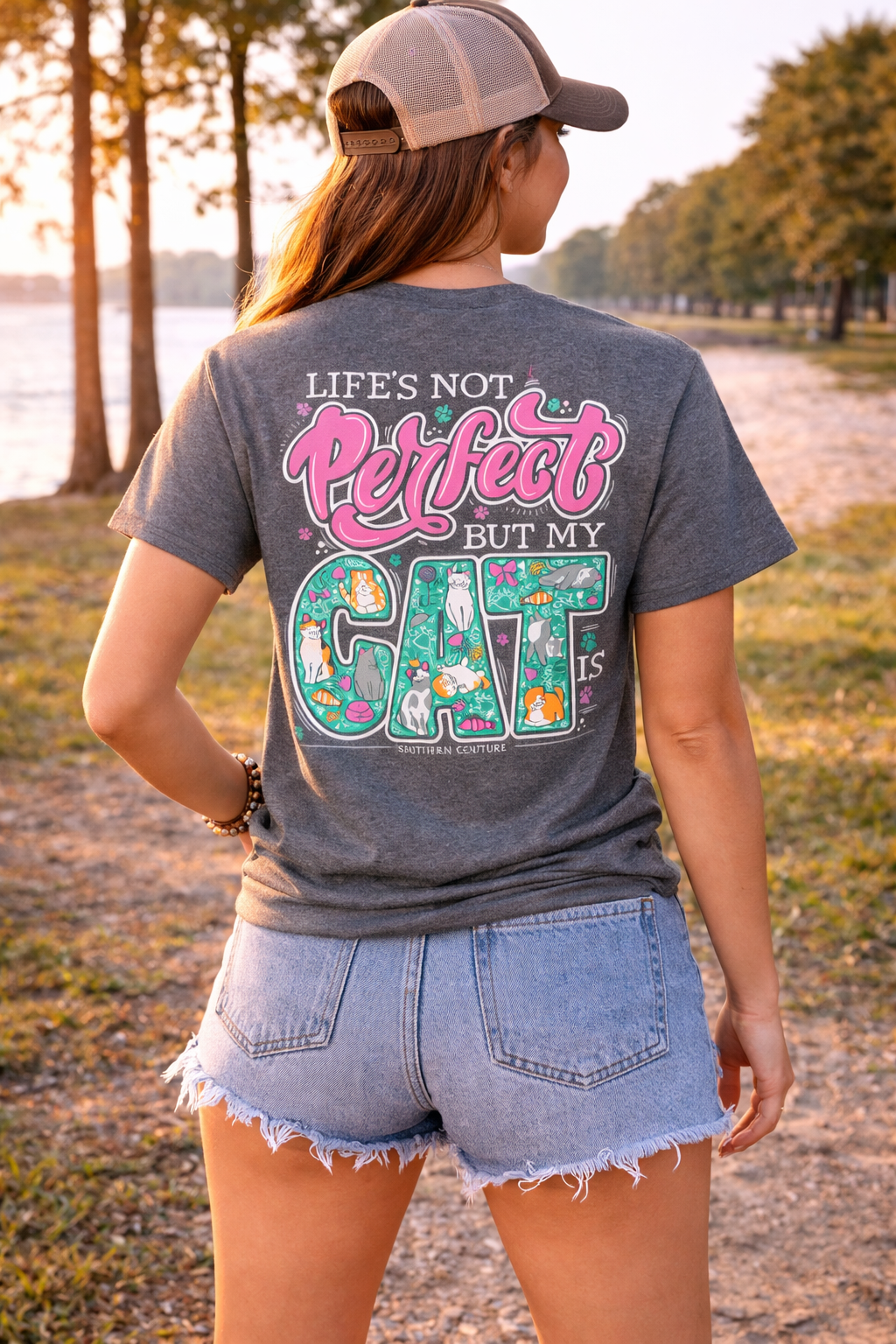 Southern Couture Classic Life's Not Perfect Cat T-Shirt