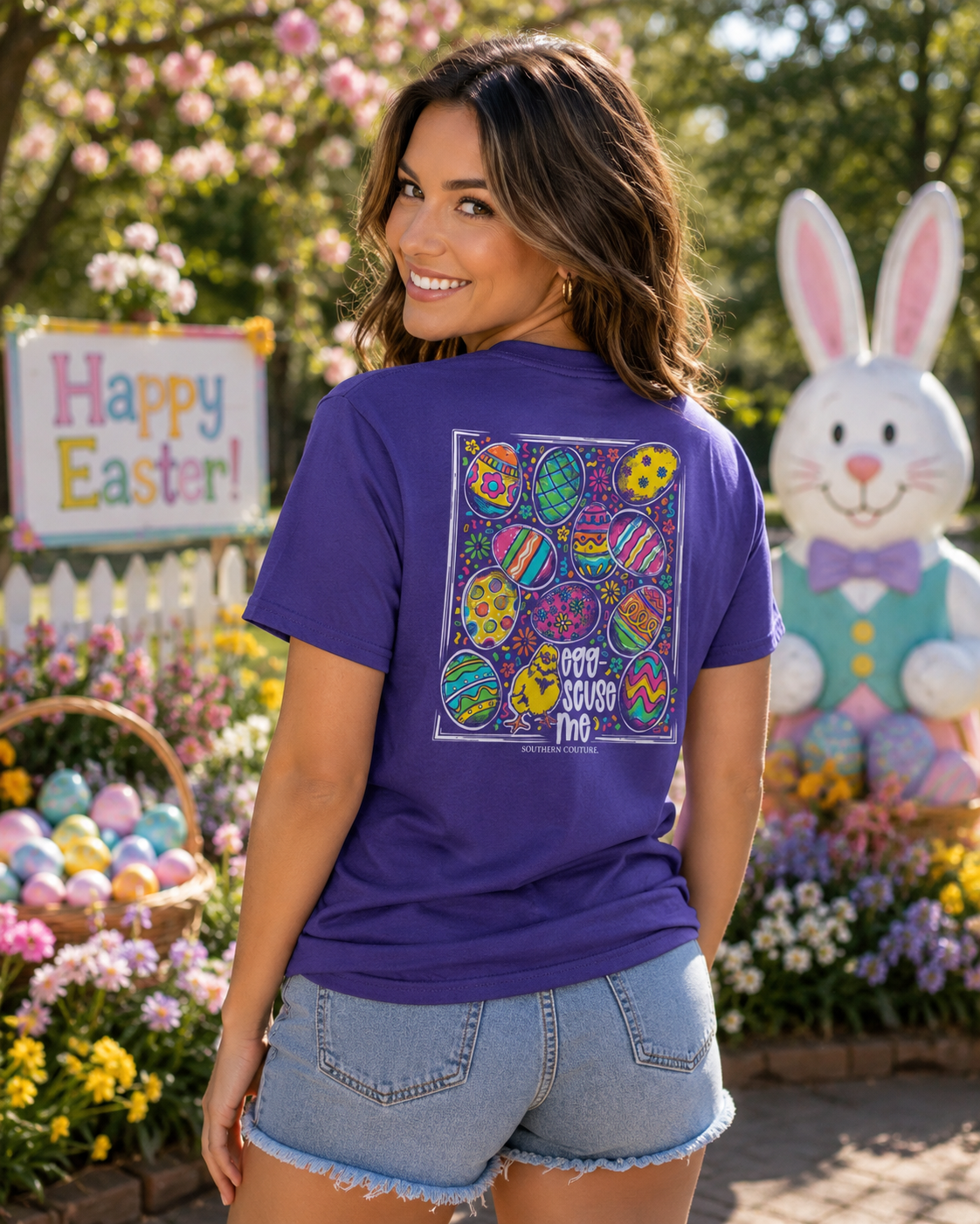 Southern Couture Classic Eggscuse Me Easter T-Shirt