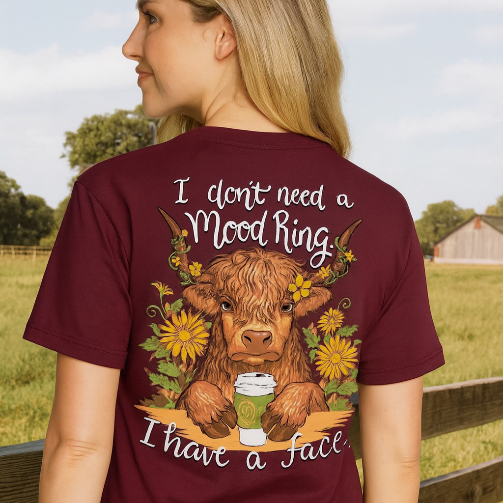 Southern Attitude Mood Ring Cow T-Shirt - SimplyCuteTees