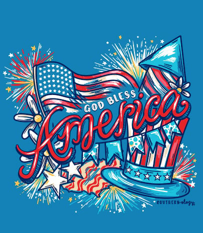 Southernology God Bless America Comfort Colors T-Shirt