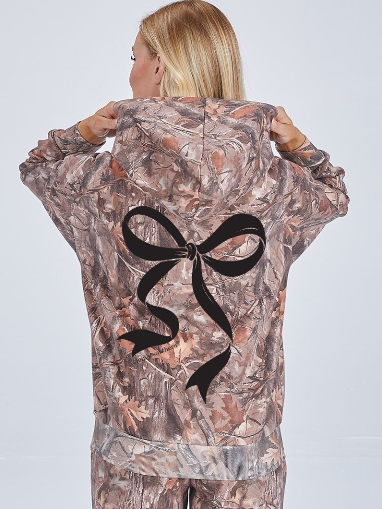 Simply Southern Bow Camo Long Sleeve Hoodie - SimplyCuteTees