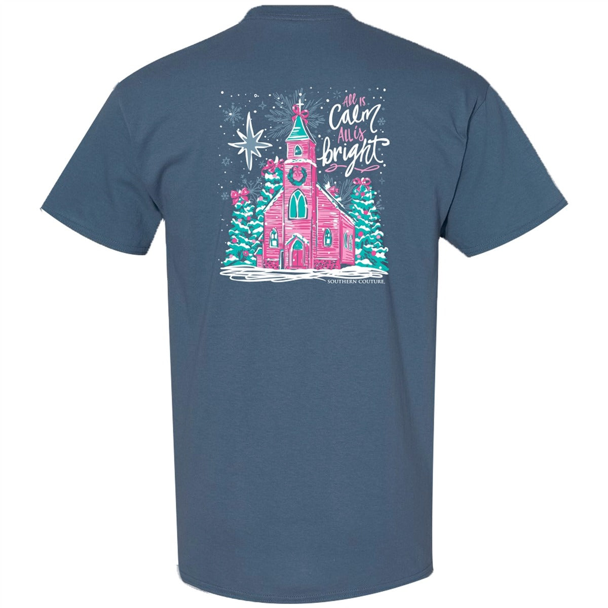 Southern Couture Classic All Is Calm Holiday T-Shirt - SimplyCuteTees