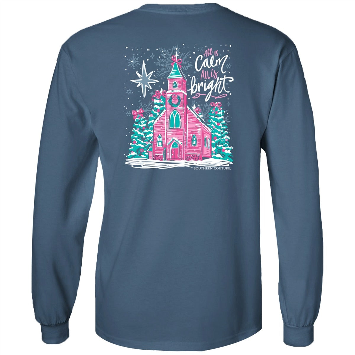 Southern Couture Classic All Is Calm Holiday Long Sleeve T-Shirt - SimplyCuteTees