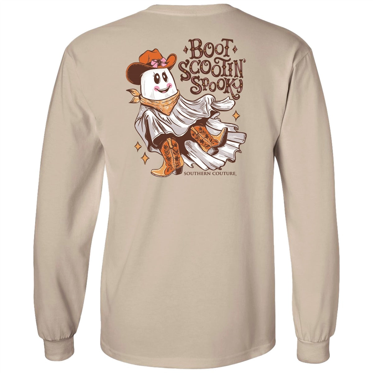 Southern Couture Classic Boot Scootin Spooky Fall Long Sleeve T-Shirt - SimplyCuteTees