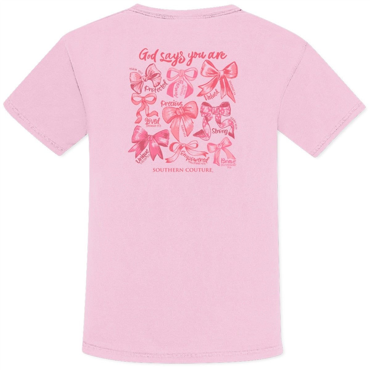 Southern Couture God Says You Are Bows Comfort Colors T-Shirt - SimplyCuteTees