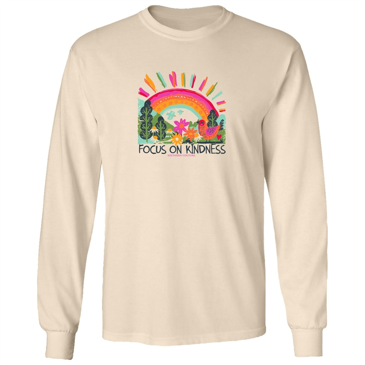 Southern Couture Focus On Kindness Comfort Colors Long Sleeve T-Shirt - SimplyCuteTees
