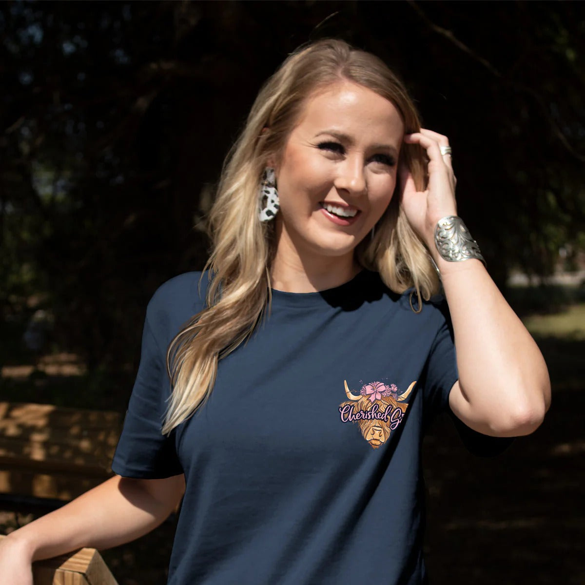 Cherished Girl Highland Cow Faith T-Shirt - SimplyCuteTees