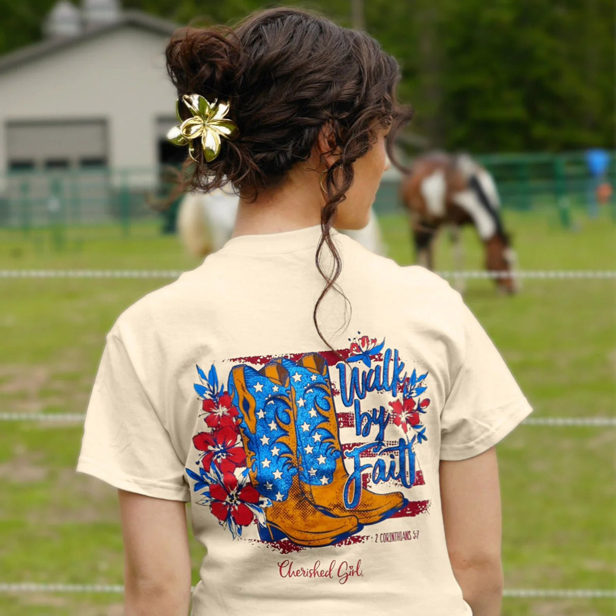 Cherished Girl Americana Boots Faith T-Shirt - SimplyCuteTees