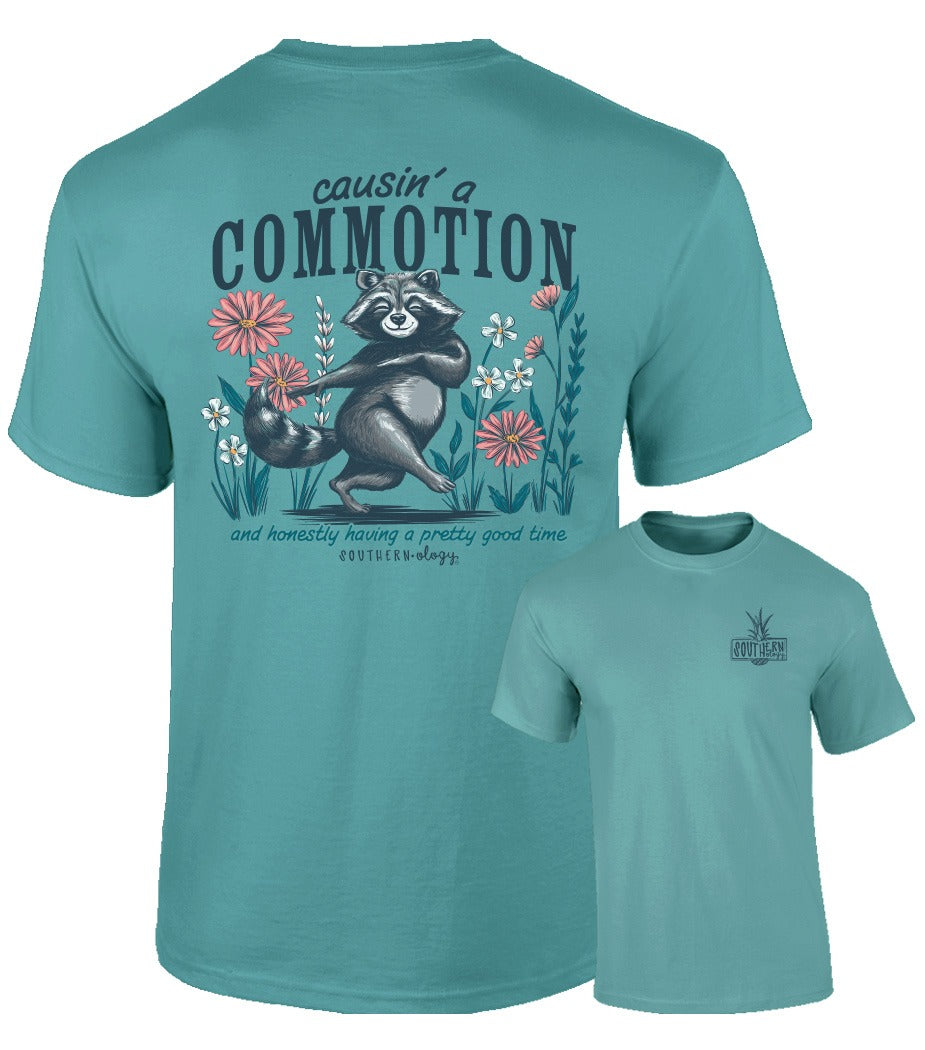 Southernology Causin' a Commotion Raccoon Comfort Colors T-Shirt