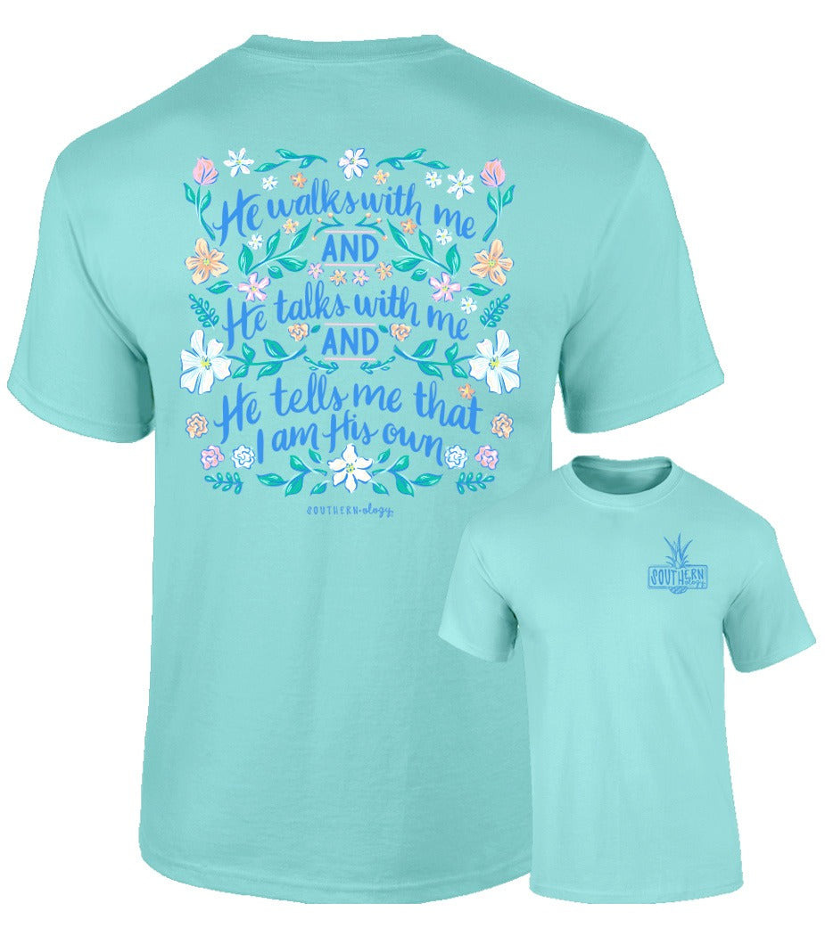 Southernology He Walks with Me Faith Comfort Colors T-Shirt