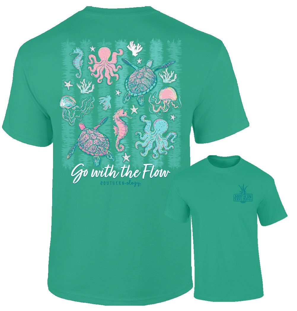 Southernology Sea Life Go with the Flow Comfort Colors T-Shirt