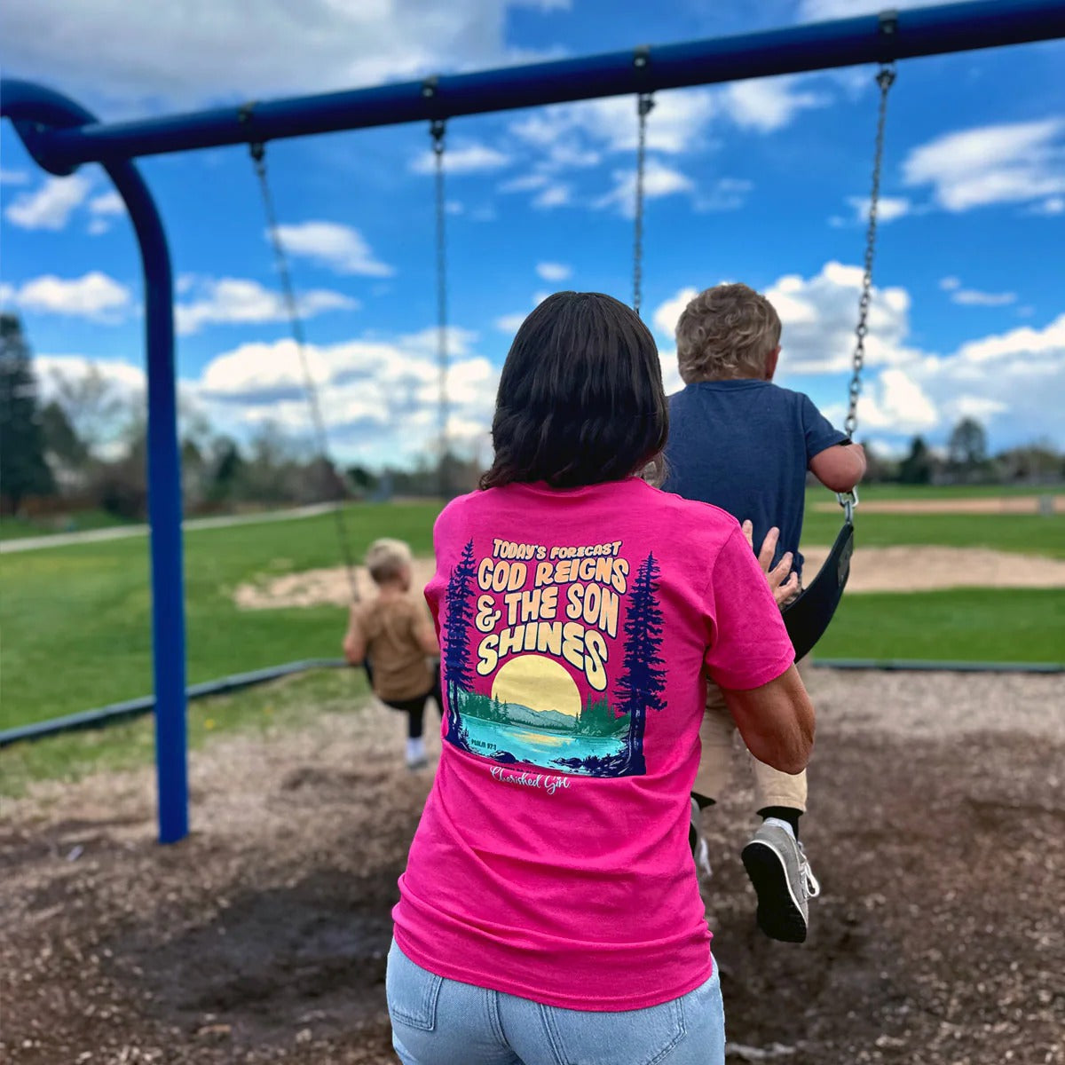 Cherished Girl God Reigns Son Shines Faith T-Shirt - SimplyCuteTees