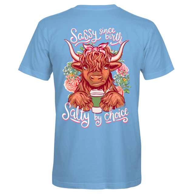Southern Attitude Salty By Choice Cow T-Shirt - SimplyCuteTees