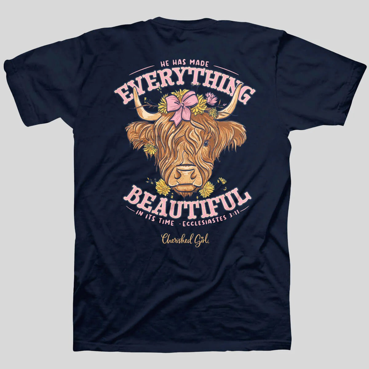 Cherished Girl Highland Cow Faith T-Shirt - SimplyCuteTees