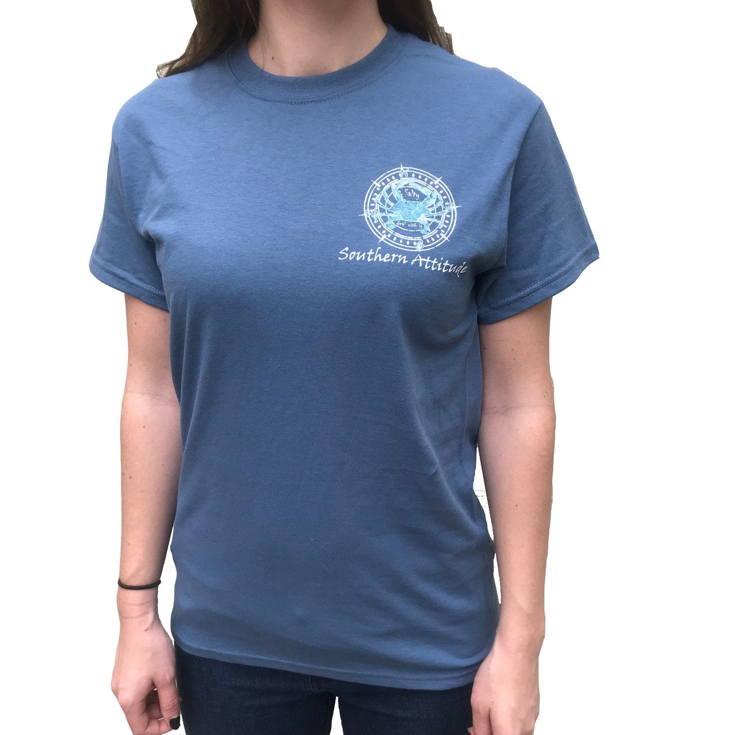 Southern Attitude Crab Compass Indigo Unisex T-Shirt - SimplyCuteTees