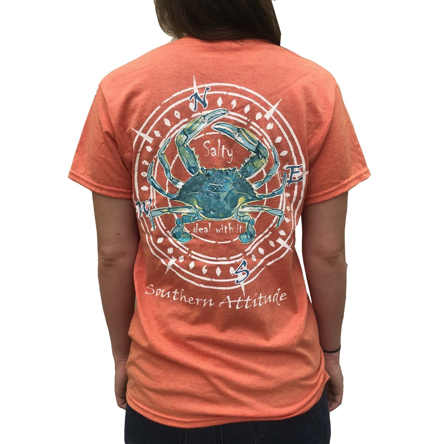 Southern Attitude Crab Compass Sunset Unisex T-Shirt - SimplyCuteTees