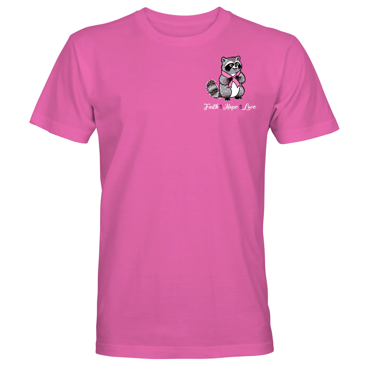 Southern Attitude Breast Cancer Dandelion Raccoons T-Shirt - SimplyCuteTees