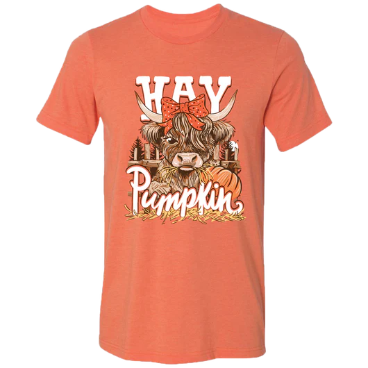 Girlie Girl Lulu Mac Hay Pumpkin Fall Canvas T-Shirt - SimplyCuteTees